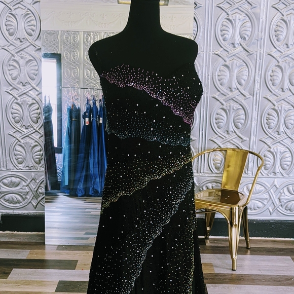 LAST CHANCE Beaded Strapless Prom Dress - Picture 1 of 3